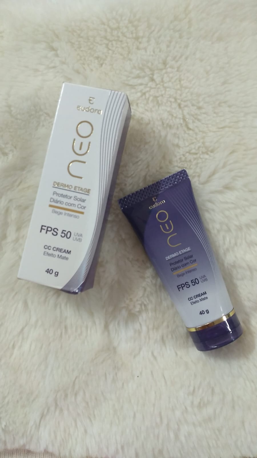 Protetor Solar Facial Neo Eudora FPS 50 - Bege Intenso